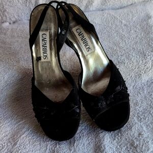 Black, High Heel , Beaded ,Evening Shoes